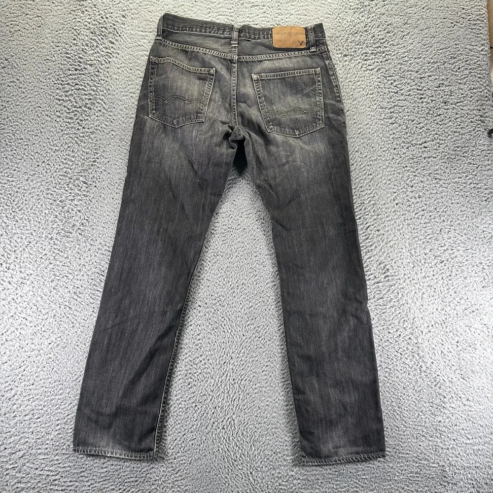American Eagle Outfitters‎ Jeans Mens 30x32 Black Cotton Denim Straight Slim Fit